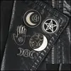 Pins Broschen Schmuck Hexen-Pins-Kollektion Pentagramm Dreifachmond Konstellation Zauberer Witchy Goth Anstecknadel für Hexen Drop Lieferung 2021