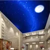 Benutzerdefinierte Fototapete, der Raum Sterne Mond für das Wohnzimmer Hotel KTV Deckenhintergrund Wand Wasserdichte Papel de Parede