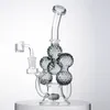 New High Quality Showerhead Perc Unique 6 Ball Recycler Hookahs 4mm Thick Glass Bong 14mm Famale Joint Bongs Dab Oil Rigs Water pipes With Banger Shipped By Sea XL-2241