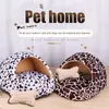 Pet Soft Bed Cat Warm Cave Lovely Bow Design Cucciolo Winter House Kennel Sacco a pelo Mat Pad Tenda Y200330