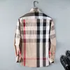 Herren Kleid Casual Shirts Luxus High-End Slim Seiden T-Shirt Langarm Casual Business Clothing Plaid Marke #02
