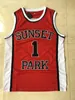 Nik1vip najwyższej jakości 1 1 Fredro Starr Shorty Jersey Sunset Park Movie College Basketball Jerseys White Red 100% Stiched Rozmiar S-XXXL