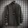Camisolas masculinos #5858 Sweater de gola alta do suéter de outono inverno para homens slim quente preto preto cáqui maconha pulôvers masculinos de masculino slimmen's olga22