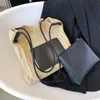 Bolso de mano tejido de paja de diseñador, bolso de hombro, bolsos de moda, bolsos de compras para mujer con monederos, billetera en 4 colores