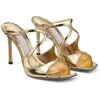 Marchi di lusso Anice Mules Sandali Scarpe Abito Nude Black Gold .. Tacchi alti in pelle satinata Open Toe Pantofole da donna per matrimoni da donna EU35-43 Box Vari stili