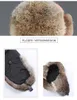 Berets Men Real Fur Bomber Hats Women Winter Warm Ushanka Russian Snow Hat With Earmuffs Trapper Cap Earflap