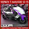 Einspritzkörper für Yamaha MAX-500 TMAX MAX 500 2012–2015 Karosserie Hot Purple 113No.114 TMAX-500 T-MAX500 TMAX500 12 13 14 15 T MAX500 2012 2013 2014 2015 OEM-Verkleidungen