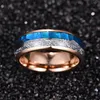 Cluster Rings 8mm Wide Tungsten Carbide Ring Rose Gold Inlaid Blue Shell Meteorite Arrow Dome Steel Wedding Men Jewelry1261a8174781