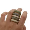 Eheringe Personalisieren Sie den breiten ovalen Ring, erfüllen Sie Multi Color Cz Zicron Männer Finger Klassischer männlicher Punk-Stil Schmuck Freund Geschenk Wynn22