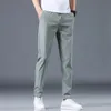 Jantour Brand Spring Summer Men s Casual Pants Men Thin Pant Slim Fit Work Elastic midje Jogging Trousers Man Plus Size 38 220524