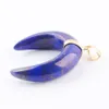 Maanvorm natuurlijke edelsteen hangers voor ketting charms sieraden maken Lapis Lazuli zwarte agaat rozenkwarts opaal labradoirte stenen kralen dbn328