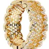Bague en argent sterling S925 pour femmes, bijoux en forme de nid d'abeille plaqué or 18 carats, à la mode de 235m