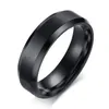 Wedding Rings Classic Matte Black Stainless Steel Ring For Men Women 6mm 8mm Width Promise Wynn22