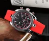 Armbandsur Fashion Luxury Sport Quartz Multifunktion 6 stift Titta på Kvinna Business Rubber Man Kalender Armbandsur T1853