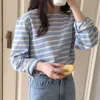 Harte T Shirt Tshirt de algodón suelto Tshirt Mujeres Otoño Mangas largas O-cuello coreano All-Match Basic Woman Top Femme Tee Camisetas 220408