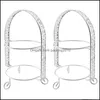 Baking Pastry Tools Bakeware Kitchen Dining Bar Home Garden 2X Metal Cake Stand Double-Layer Arch-Shaped Dhieu