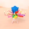 Triangle Leg Rotating Music Candle Birthday Cake Christmas Decorating Creative Party Festive Electronic Music Lotus Candles LT0136