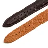Titta på band 12-24mm stil slät dubbelsidig topplager ren bambu krokodil mönster botten läder män kvinnor strap band armband hele22