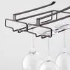 Rostfritt stål vinglashållare Inget spår Goblet Rack Kitchen Bar Wall Hanging Champagne Glass Cup 220509