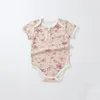 024M born Kid Baby Boys Girls Clothes Summer Short Sleeve Romper Print Cute Sweet Cotton Jumpsuit Lovely Body suit Outfit 220707