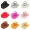 Berets Western Outdoor Beach Cowgirl Cowboy Hat Visor Panama Femmes Femmes Hommes Enfants Grands Brim Parent-Child Cap