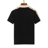 Męska koszulka polo czarno-biały czerwony kolor jasny luksusowy krótki rękaw szwy kolor wysokiej klasy 100% bawełna klasyczny list swobodny T-shirt z klapami moda europejska 3XL 2XL