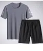 Mężczyźni Summer Leisure Sports Running Fitness Summer Ice Silk Short Sleeve 220611