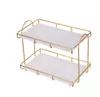 Toaleta Półki łazienkowe Półka toaletowa Desktop Kosmetyki Rack Light Luxury Gold Dwuwarstwowe Żelazo Racks