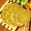 50 100 200pcs Round Paper Doilies Golden Silver Lace Doily Party Decorative Tableware Placemats Mats Table Decoration 220627