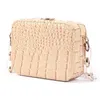 Sacs de soirée Silver Gold PU Cuir Alligator Grain Mini Flap Sac Mode Femmes Boîte Carrée Embrayages Large Chaîne Bourse Téléphone Sac À Main Jour Clutc