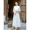 Roupas étnicas Verão estilo chinês há muito tempo vestidos de cheongsam simples temperamento retro elegante e de ponta de ponta qipao vestido women