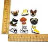 50pcs/set French bulldog frog dog animals croc Charms 2D Soft Pvc Shoe Charm Accessories Decorations clog shoes JIBZ for kids wristlets garden shoes