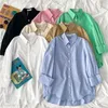 Frauen Blusen Büro Dame Tops Rosa Weiß Blau Button Up Langarm-shirt Weibliche Frühling Koreanische Mode Shirts Mujer 220513