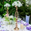 Feestdecoratie goud/ zilveren bloemen vazen ​​kaarsen rek standhouders bruiloft decor wegen lood bloemen boeket rekwisieten tafel middelpunt pilarp
