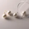 100% 925 Sterling Silver Stud Earring For Women 12MM Natural Freshwater Pearl Studs Earrings Wedding Party Gifts