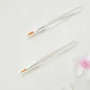 Lip Makeup Brush With Lid Transparent Small Size Lip Brush Yellow Fiber Wool Brush For Professional Lip Beauty