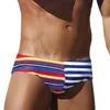 Momento de banho feminina Sexy masculina de natação listrada de baixa cintura moda machos machos maiúsculas aprimoradas de banho esportivo de baús de surf de praia seca rápida