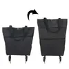 Folding Shopping Pull Cart Trolley Bag With Wheels Foldbar S återanvändbar livsmedelsorganisator Grönsaker GX220611