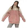 女性用ジャケットの女性が肥厚したオーバーコートソリッドカラースプライシング暖かいトレンディ冬の長袖ベアスノーコートジャケットフリーストップ