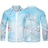 Luksusowe projektanci sukienki męskie koszule Najwyższej jakości moda nowa Casablanc Summer Casual Printed Shirt Homme Male Slim Fit Short S196Y