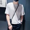 メンズTシャツ夏のカットアウトニットTシャツ男性