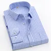 Camisa a cuadros de algodón de manga larga para hombres no planchas otoñales comerciales informales profesionales formal XS-5XL 220322