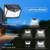 208 LED太陽光発電屋外モーションセンサー壁ライトガーデンパスウェイストリートランプ防水太陽光発光ライト