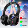 Usine entière professionnelle silencieuse disco LED clignotant lumière casque sans fil et écouteurs RF pour iPod MP3 DJ musique pary clu2431149