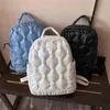 Sac de soirée Mode Coton Couette Femmes Sac À Dos Moelleux Doux Femme École Lady Nylon Rembourré s Hiver Matelassé Sport Épaule Sac À Dos 0623