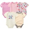 Baby Girls bodysuits Kort ärm Bomullsbunny overaller Infantis kläder födda pojkar baby Roupas de bebe outfit kläder 220525