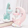 LED Night Light Resin Moon Unicorn Cartoon Baby Lamp Romantic Bedroom Decor per bambini Kid Girl Toy Regalo per bambini Cute Light 220518