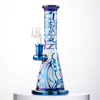 Unique Rainbow Hookahs 14mm Female Joint Colorful Glass Bong Showerhead Perc Hookahs With Banger Bowl Oil Rig Dab ZDWS2005