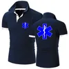 Estate EMT Emergenza Ambulanza Stampa di Colore Solido Da Uomo Manica Corta Tee Cotone Uomo Casual Polo T Shirt Maschile Top 220620