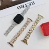 Bantlar Watch Shats Straps Bandlar Strap için Paslanmaz Çelik Iwatch Serisi 7 3 4 5 SE 6 Saat bandı bilezik türleri Renk Konnektörü Yaz Kadınlar İçin Soğutma 240308